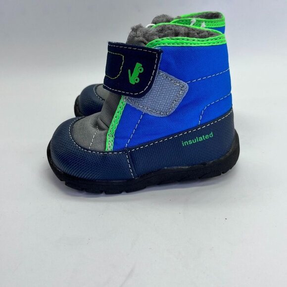 See Kai Run Blake  Boots Size 5 in Navy/Gray Blue Green Booties Shoes Toddler - Picture 3 of 12